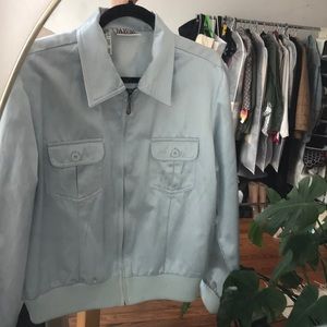 Baby Blue Bill Blass Bomber Jacket
